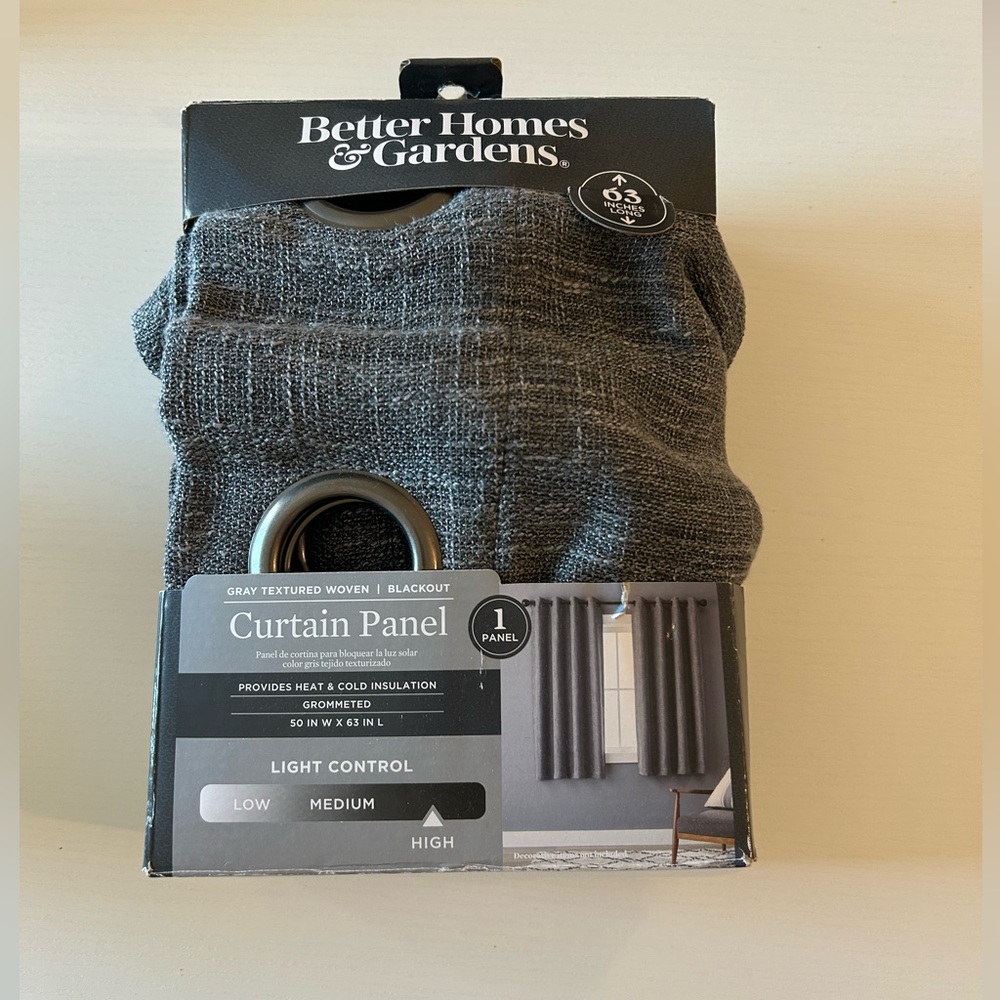 Better Homes And Gardens Charcoal Curtain Panel